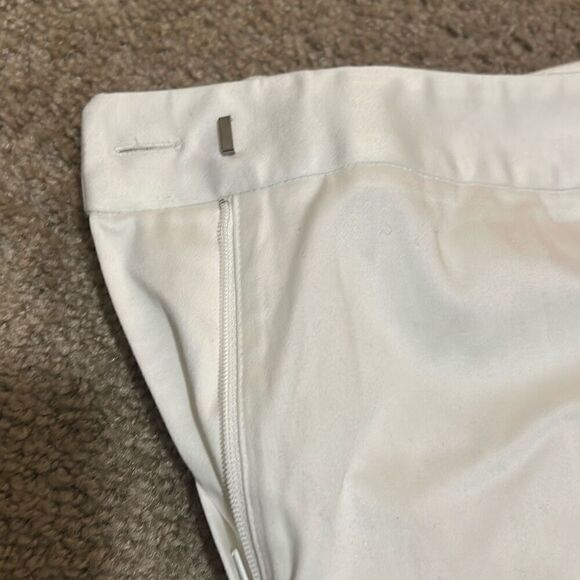 Lafayette 148 Women's 8 Straight Leg Slacks White Trouser Pant Coastal Preppy - Picture 4 of 9